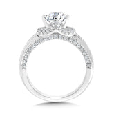 Milgrain-Beaded & Chevron-Shaped Cape Engagement Ring W/ Diamond Arch Undergallery
